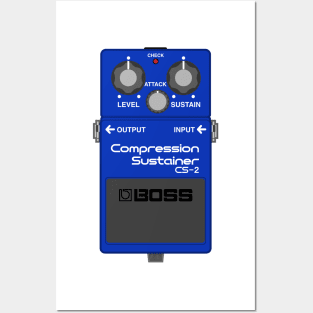 Boss CS-2 Compression Sustainer Guitar Effect Pedal Posters and Art